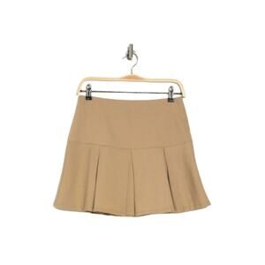 19 Cooper Pleated Mini Skirt Khaki Size Large NWT $35 MSRP